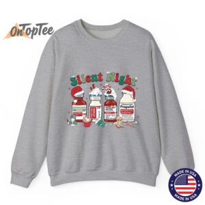 Retro Propofol Silent Night Funny Merry Christmas Sweatshirt 03