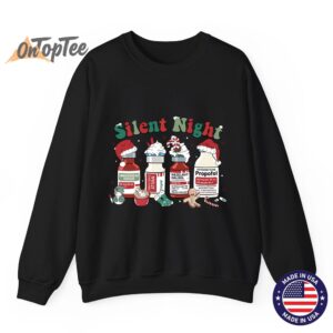 Retro Propofol Silent Night Funny Merry Christmas Sweatshirt 07