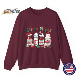 Retro Propofol Silent Night Funny Merry Christmas Sweatshirt 08