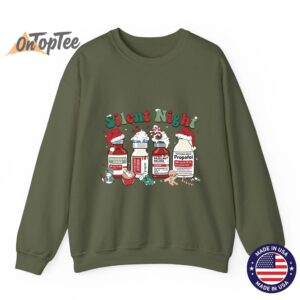 Retro Propofol Silent Night Funny Merry Christmas Sweatshirt 09