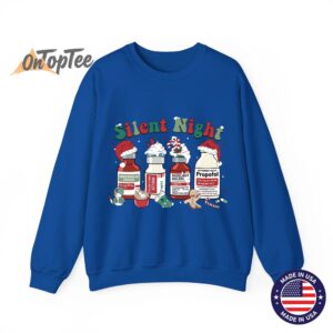 Retro Propofol Silent Night Funny Merry Christmas Sweatshirt 10