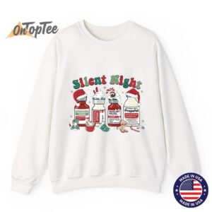 Retro Propofol Silent Night Funny Merry Christmas Sweatshirt 11