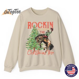 Rocking Around The Christmas Tree Cowboy Horse Sweatshirt 03