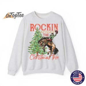 Rocking Around The Christmas Tree Cowboy Horse Sweatshirt 04