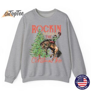 Rocking Around The Christmas Tree Cowboy Horse Sweatshirt 05