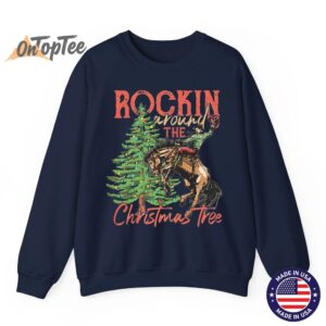 Rocking Around The Christmas Tree Cowboy Horse Sweatshirt 06
