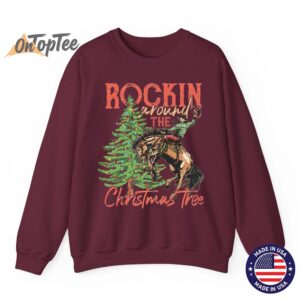 Rocking Around The Christmas Tree Cowboy Horse Sweatshirt 10