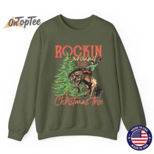 Rocking Around The Christmas Tree Cowboy Horse Sweatshirt 11