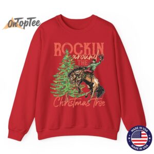 Rocking Around The Christmas Tree Cowboy Horse Sweatshirt 12