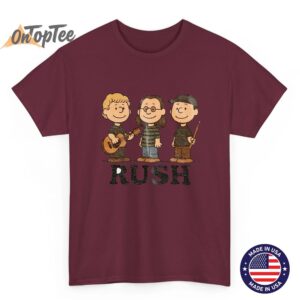 Rush x Peanuts Retro T Shirt Geddy Lee Alex Lifeson Neil Peart Band Tee 04