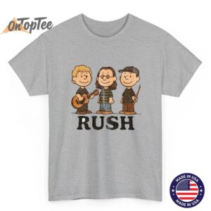 Rush x Peanuts Retro T Shirt Geddy Lee Alex Lifeson Neil Peart Band Tee 05