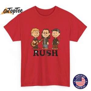 Rush x Peanuts Retro T Shirt Geddy Lee Alex Lifeson Neil Peart Band Tee 06