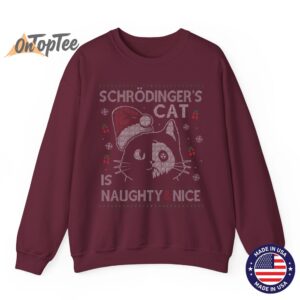 Schrodingers Cat Is Naughty And Nice Christmas Sweatshirt 08
