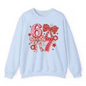 Six Seven 67 Meme Coquette Bow 6 7 Valentines Day Girls Kids Sweatshirt 02