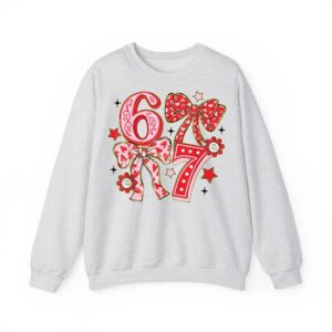 Six Seven 67 Meme Coquette Bow 6 7 Valentines Day Girls Kids Sweatshirt 03