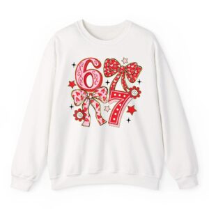 Six Seven 67 Meme Coquette Bow 6 7 Valentines Day Girls Kids Sweatshirt 06