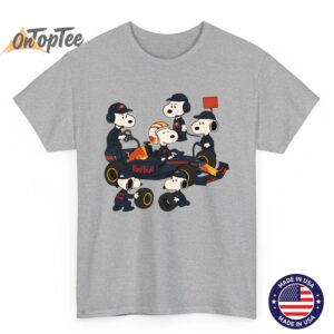 Snoopy Red Bull Racing Pit Crew T Shirt Formula 1 Motorsport Fan Tee 04