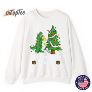 Struggle Is Real Dinosaur T Rex Dino Christmas Tree Sweatshirt 11