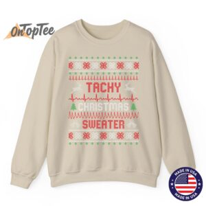 Tachy Christmas Nurse Tele Tech EKG Ugly Sweatshirt