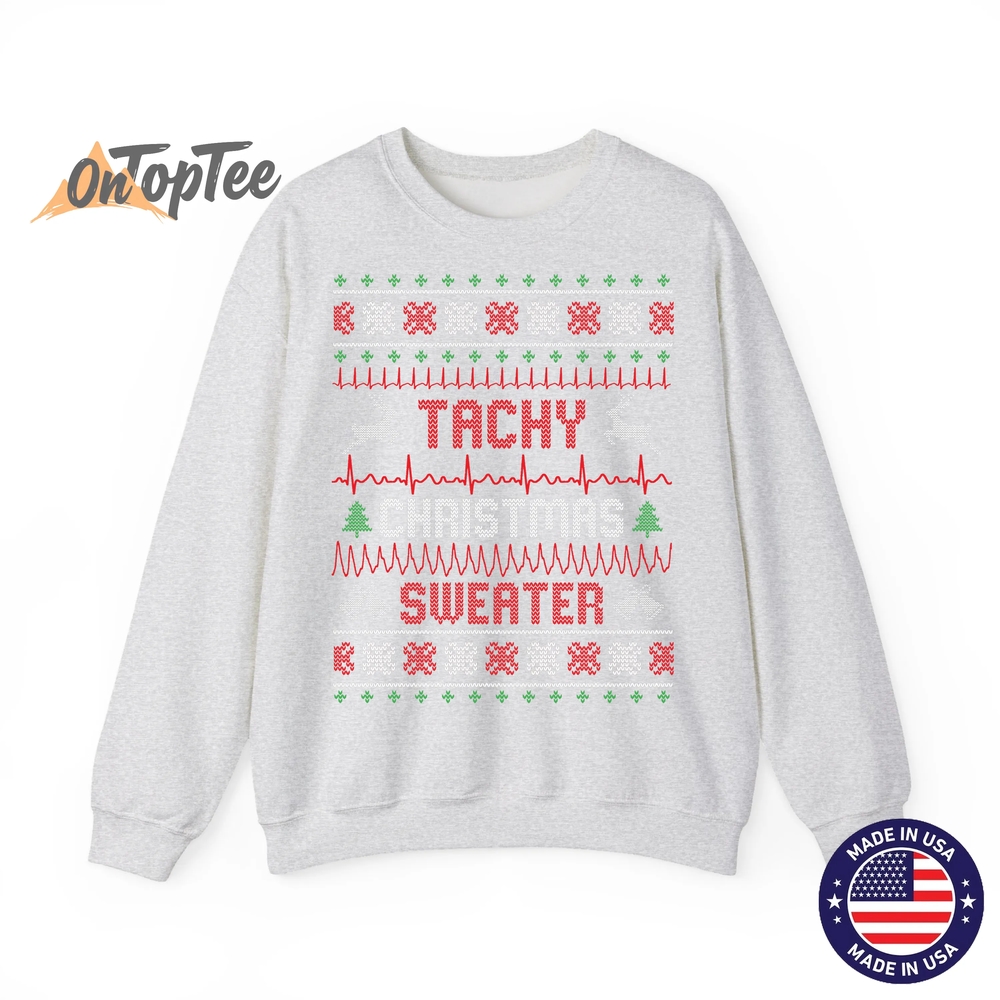 Tachy Christmas Nurse Tele Tech EKG Ugly Sweatshirt Tachy Christmas Nurse Tele Tech EKG Ugly Sweatshirt