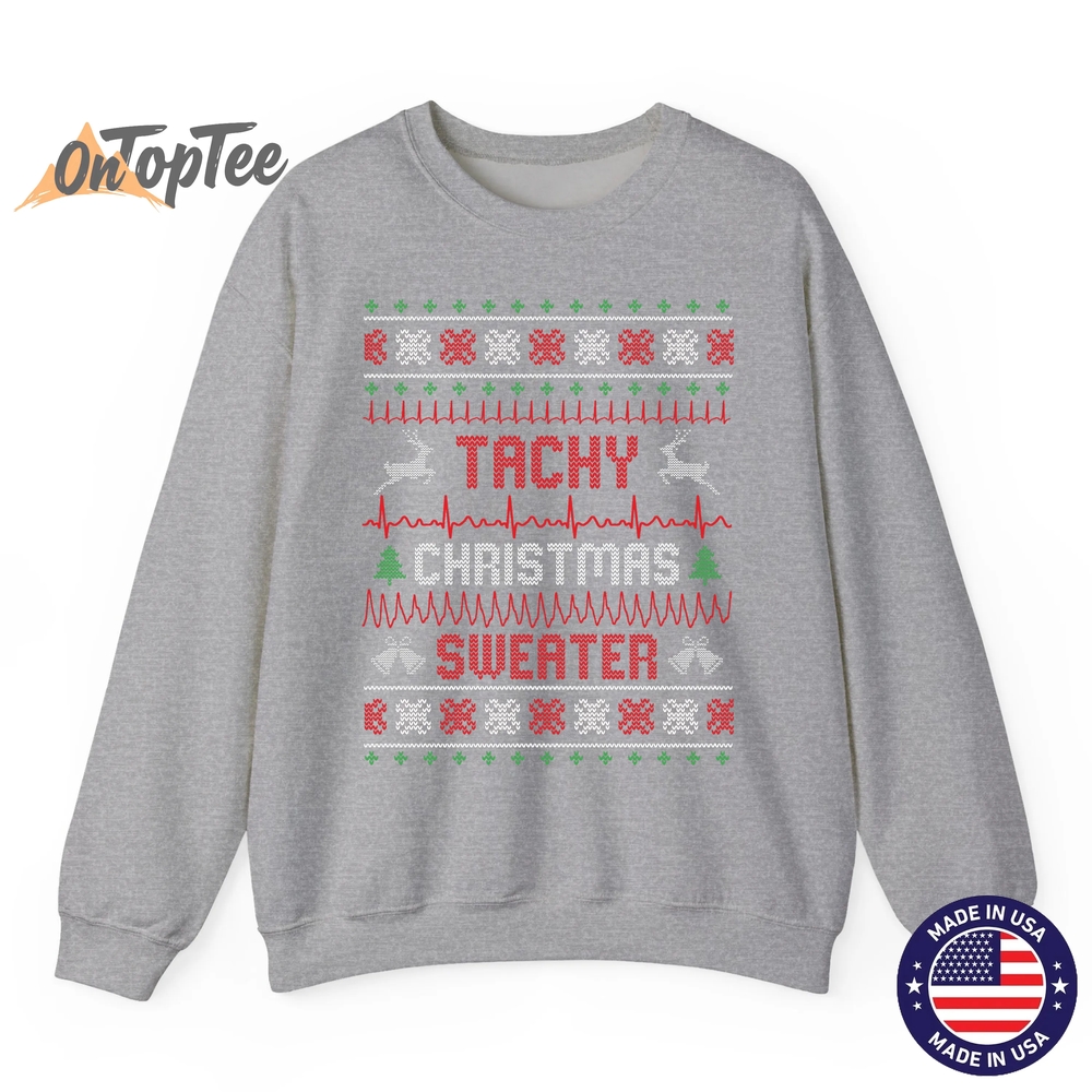 Tachy Christmas Nurse Tele Tech EKG Ugly Sweatshirt Tachy Christmas Nurse Tele Tech EKG Ugly Sweatshirt