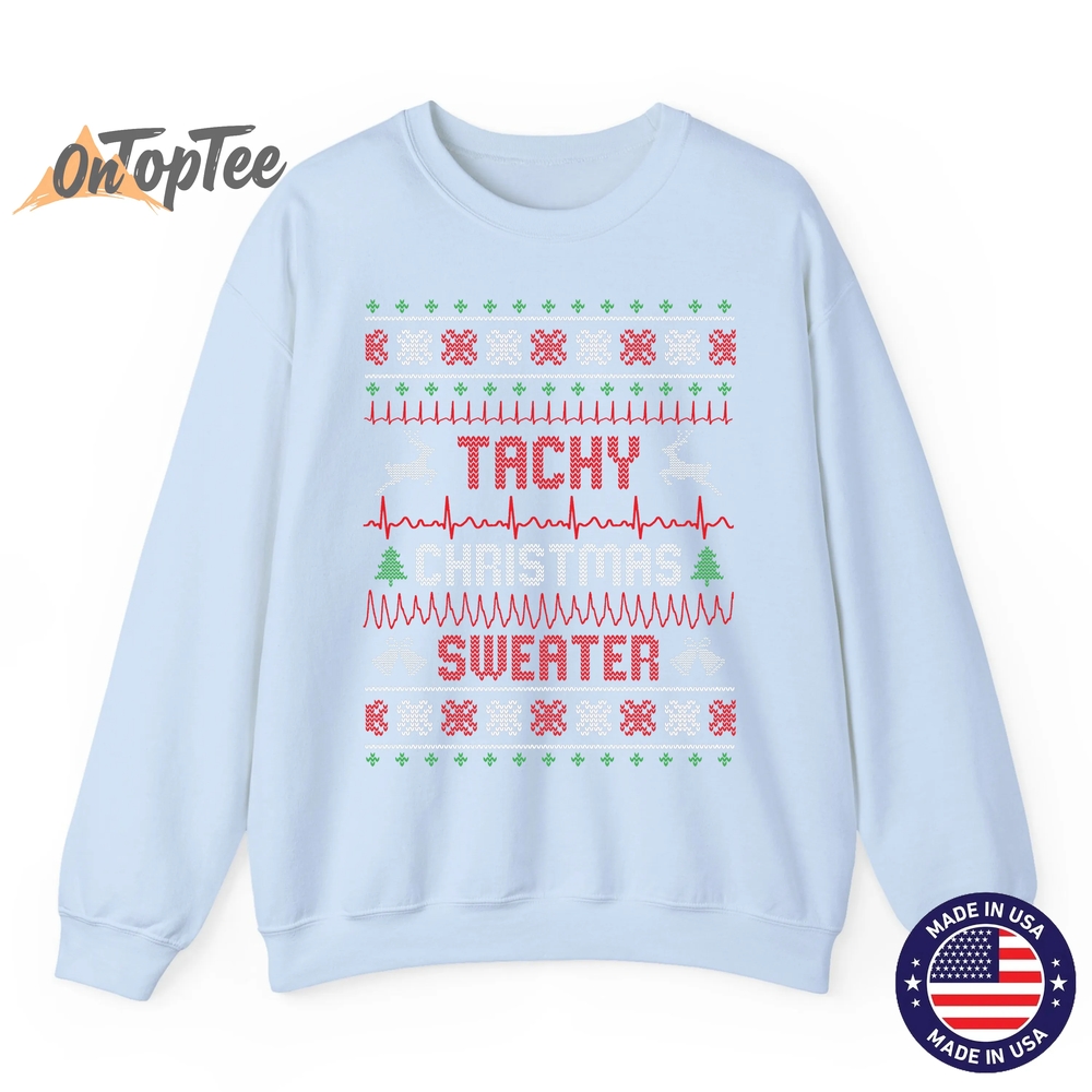 Tachy Christmas Nurse Tele Tech EKG Ugly Sweatshirt Tachy Christmas Nurse Tele Tech EKG Ugly Sweatshirt