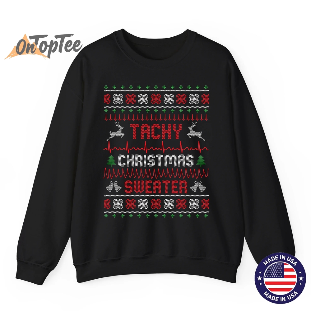 Tachy Christmas Nurse Tele Tech EKG Ugly Sweatshirt Tachy Christmas Nurse Tele Tech EKG Ugly Sweatshirt