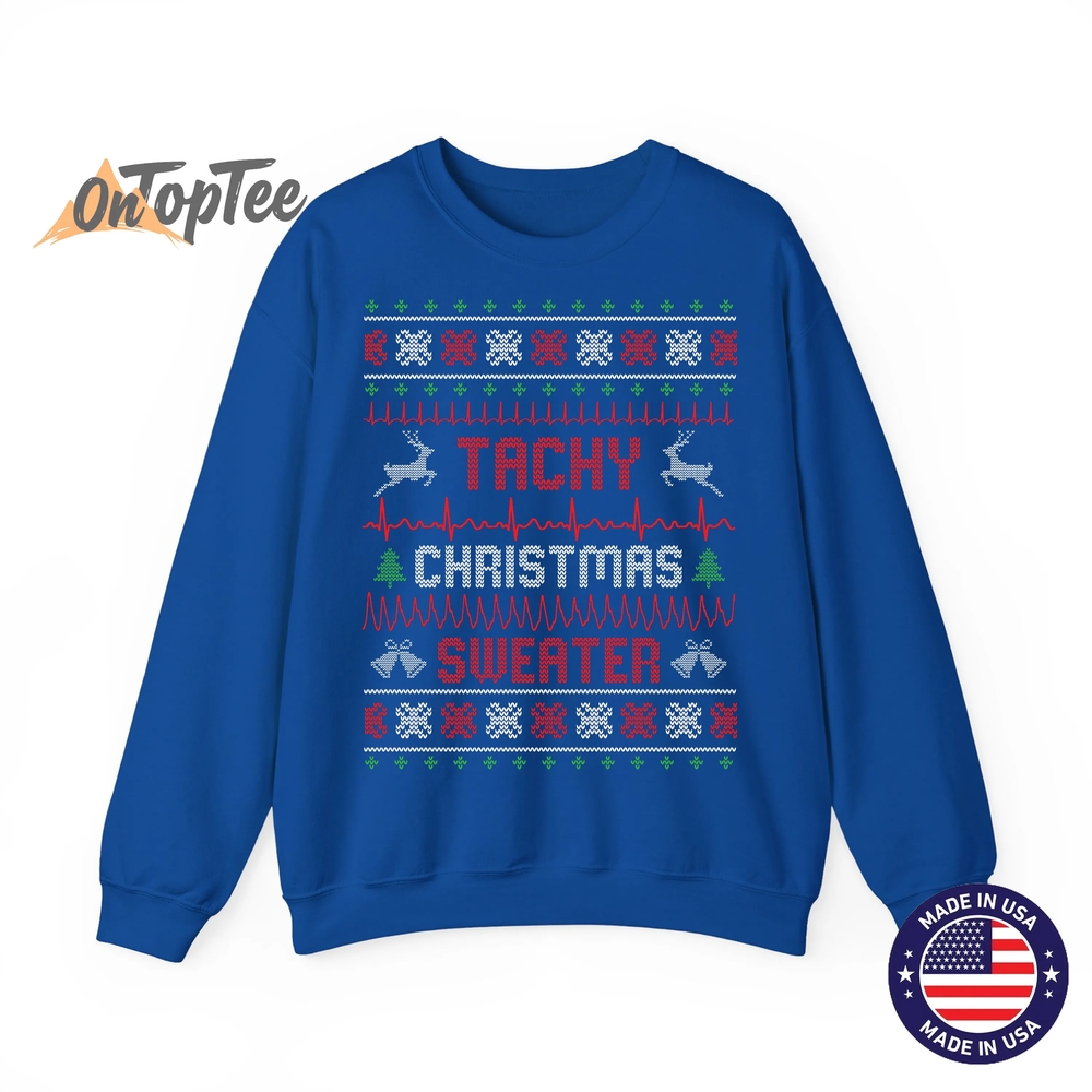 Tachy Christmas Nurse Tele Tech EKG Ugly Sweatshirt Tachy Christmas Nurse Tele Tech EKG Ugly Sweatshirt