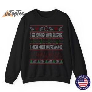 Tachy Nurse Ugly Christmas Doctor Medical Sweatshirt I SEE YOU WHEN YOURE S 08