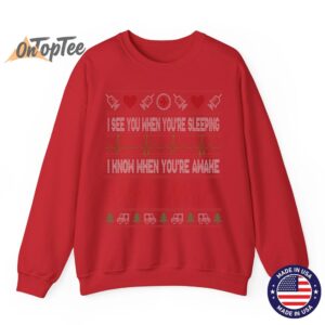 Tachy Nurse Ugly Christmas Doctor Medical Sweatshirt I SEE YOU WHEN YOURE S 12