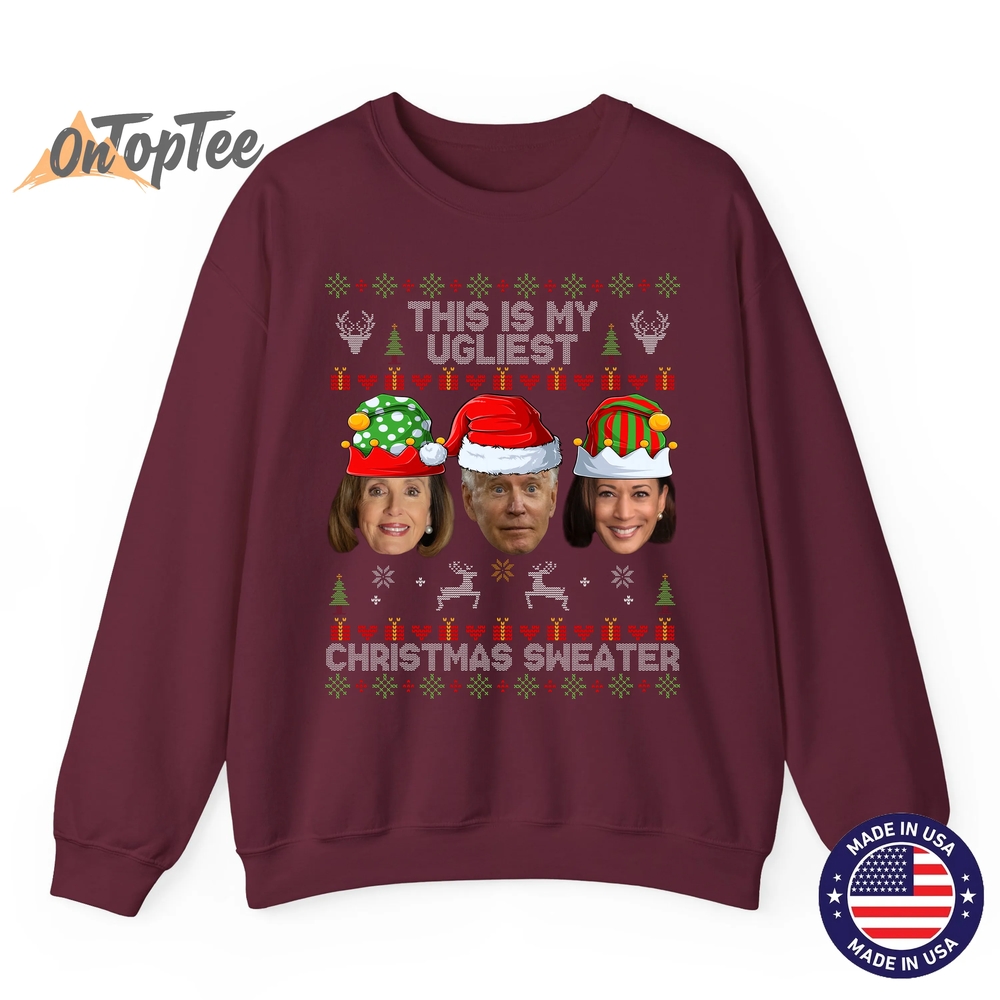 This Is My Ugliest Christmas Funny Joe Biden Kamala Sweatshirt This Is My Ugliest Christmas Funny Joe Biden Kamala Sweatshirt