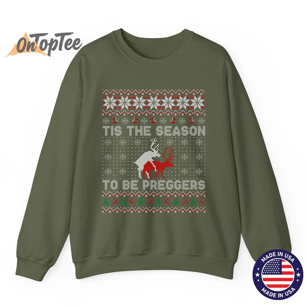 Tis The Season To Be Pregnant Ugly Christmas Sweatshirt Tis The Season To Be Pregnant Ugly Christmas Sweatshirt