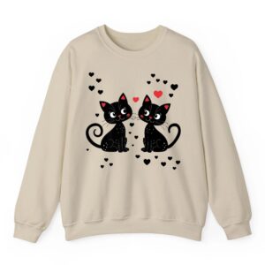 Twins Cats Wedding Bride and Groom Just Married Premium Sweatshirt 04