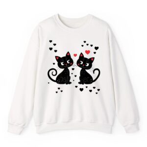 Twins Cats Wedding Bride and Groom Just Married Premium Sweatshirt 06