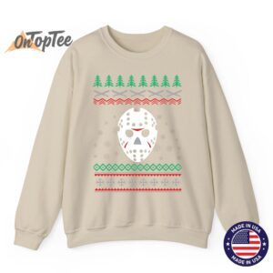 Ugly Christmas Jason Hockey Mask Festive Sweatshirt 03