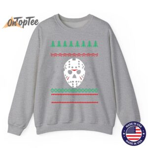 Ugly Christmas Jason Hockey Mask Festive Sweatshirt 05