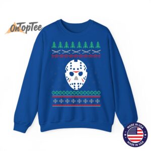 Ugly Christmas Jason Hockey Mask Festive Sweatshirt 07