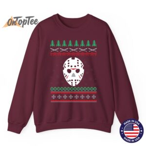 Ugly Christmas Jason Hockey Mask Festive Sweatshirt 10