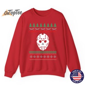 Ugly Christmas Jason Hockey Mask Festive Sweatshirt 12