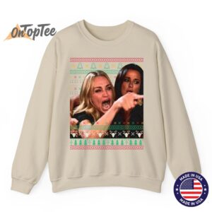 Ugly Christmas Meme Sweatshirt – Woman Yelling at Cat