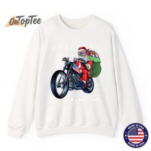 Ugly Christmas Sweatshirt - Santa Claus Motorcycle Tree 12 Ugly Christmas Sweatshirt Santa Claus Motorcycle Tree 13