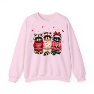 Valentine Feral and Lovely Raccoon Love Heart Animal Girls Sweatshirt
