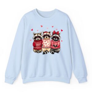 Valentine Feral and Lovely Raccoon Love Heart Animal Girls Sweatshirt 02