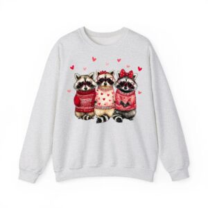Valentine Feral and Lovely Raccoon Love Heart Animal Girls Sweatshirt 03