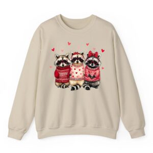 Valentine Feral and Lovely Raccoon Love Heart Animal Girls Sweatshirt 04
