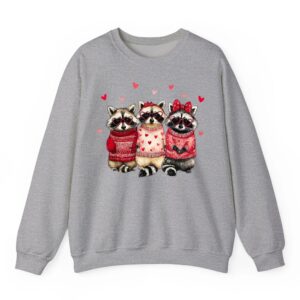 Valentine Feral and Lovely Raccoon Love Heart Animal Girls Sweatshirt 05