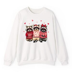 Valentine Feral and Lovely Raccoon Love Heart Animal Girls Sweatshirt 06