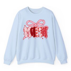 Valentine Mama Coquette Pink Bow Floral Mom Women Girl Sweatshirt 02