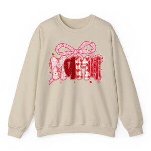Valentine Mama Coquette Pink Bow Floral Mom Women Girl Sweatshirt 05