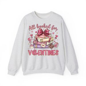 Valentines All Booked for Valentines Librarian Teacher Sweatshirt 03